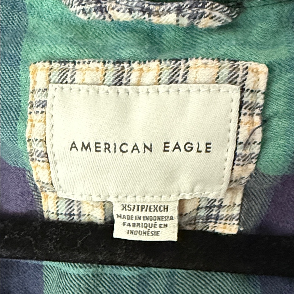 American Eagle Outfitters Plaid Shirt with Hood